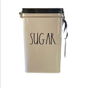 Rae Dunn Sugar Tin with Metal Clamp Locking Lid